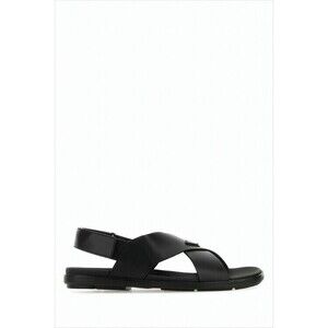 Prada Black Leather Sandals With Wide Straps - NWT